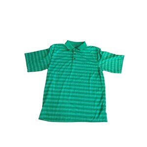 Pebble Beach Golf Polo – Green Striped – Made in Jordan – Size‎ M